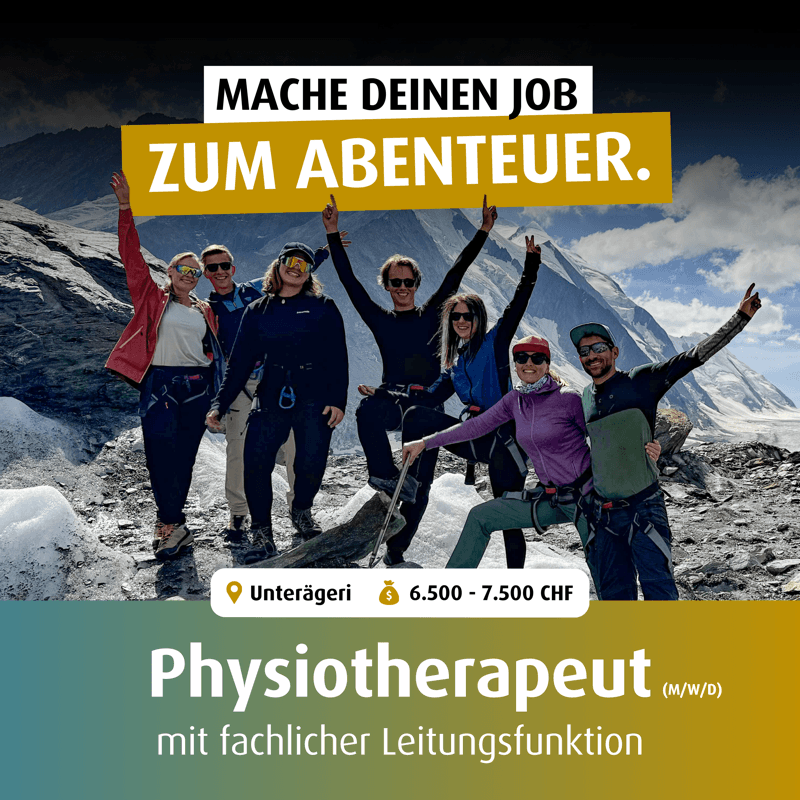 Werbeanzeige Physiotherapeut mit Leitungsfunktion, Unterägeri