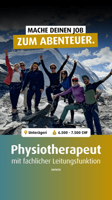 Story-Werbeanzeige Physiotherapeut mit Leitungsfunktion, Unterägeri